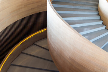 Curved Modern Wooden Spiral Staircase