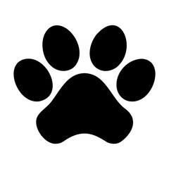 Simple Dog Paw Black Silhouette Vector Logo on Transparent Background