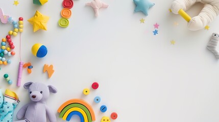 Obraz premium Creative White Children's Theme Background Design: Playful, Modern, and Engaging for Various Projects