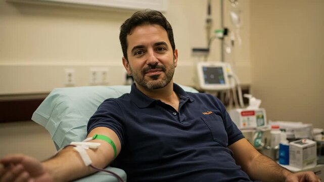 a volunteer blood donor at the hospital