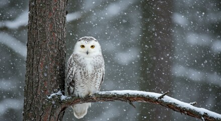 Snowy Owl in Winter Photo
