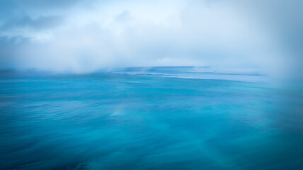 Serene ocean waves dreamy turquoise bluescape tranquil waterscape ethereal beauty