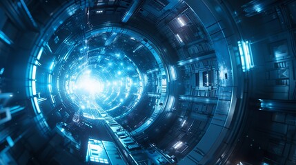 Obraz premium Conceptual fusion reactor generating limitless energy through nuclear fusion