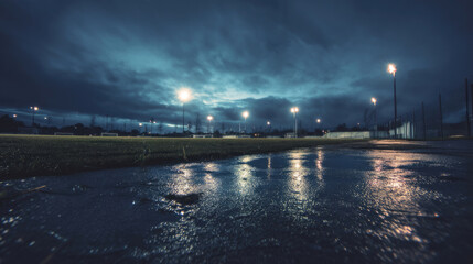 Cityscape reflections at night