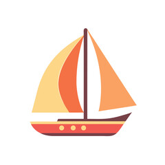 Simple Sailboat Icon for Nautical or Travel Designs