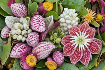 An Exquisite Display of Mesmerizing and Colorful Succulents, Blooming in a Botanical Garden
