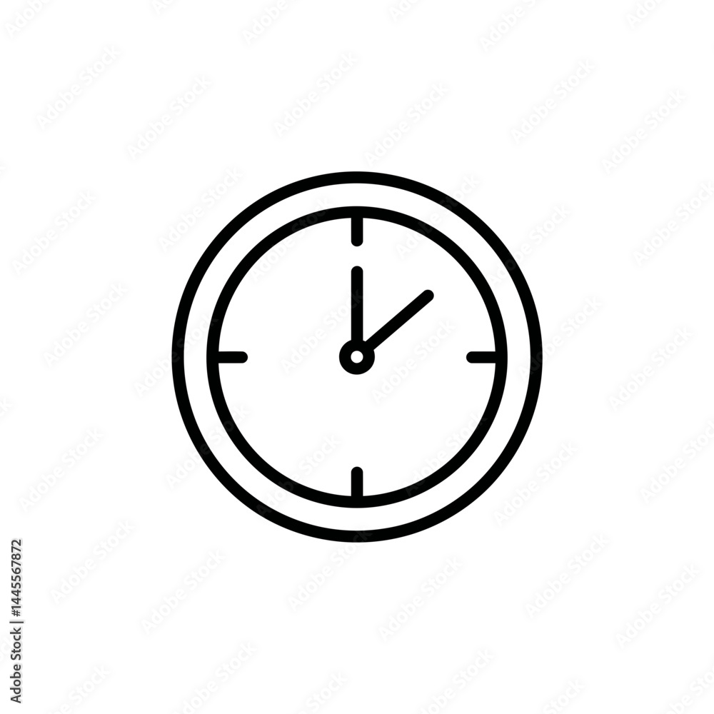 Poster simple clock icon design, concept for web design, app interface, and time management applications