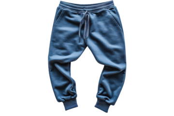 Stylish blue fleece joggers comfy casual wear soft fabric drawstring waist cuffed ankles perfect for