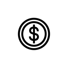 Obraz premium Bold black dollar sign icon inside a double circle, concept for finance, banking, and business applications