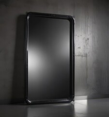 Mirror-like black aluminum, industrial aesthetic, polished finish ,  metal texture,  modern design,  mirror