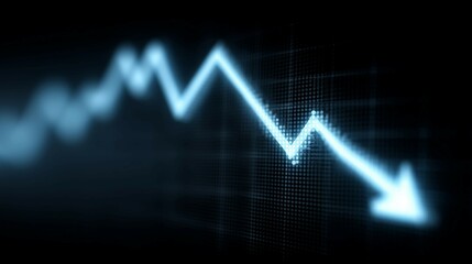 Naklejka premium Stock market graph with downward trend,dropping stock prices,economic shock, financial crash