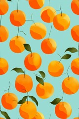 Pattern of oranges on light blue background,digital art,wallpaper or website graphics