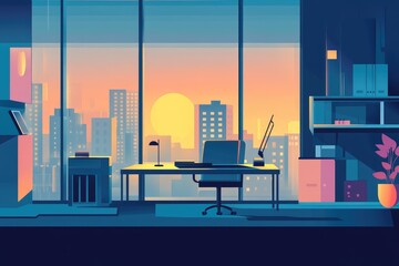 Naklejka premium Flat style business concept illustration for modern corporate visuals. AI generated illustration.