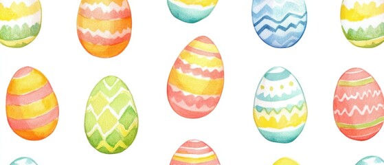 Easter eggs watercolor pattern