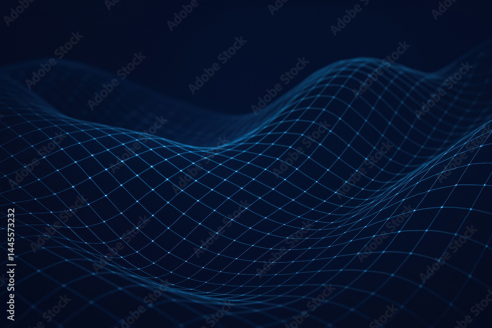 Poster this digital network mesh illustrates an innovative strategy for business growth where structured da