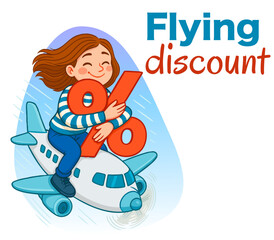 Flying discount. Air travel sale. Cheap flights. Flight tickets sale. Hot price, travel discounts. 