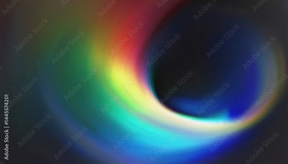Poster vibrant rainbow light wave on dark background for digital art, web design, abstract branding, print 