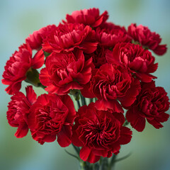 Obraz premium Vibrant Red Carnations: A Stunning Bouquet of Flowers