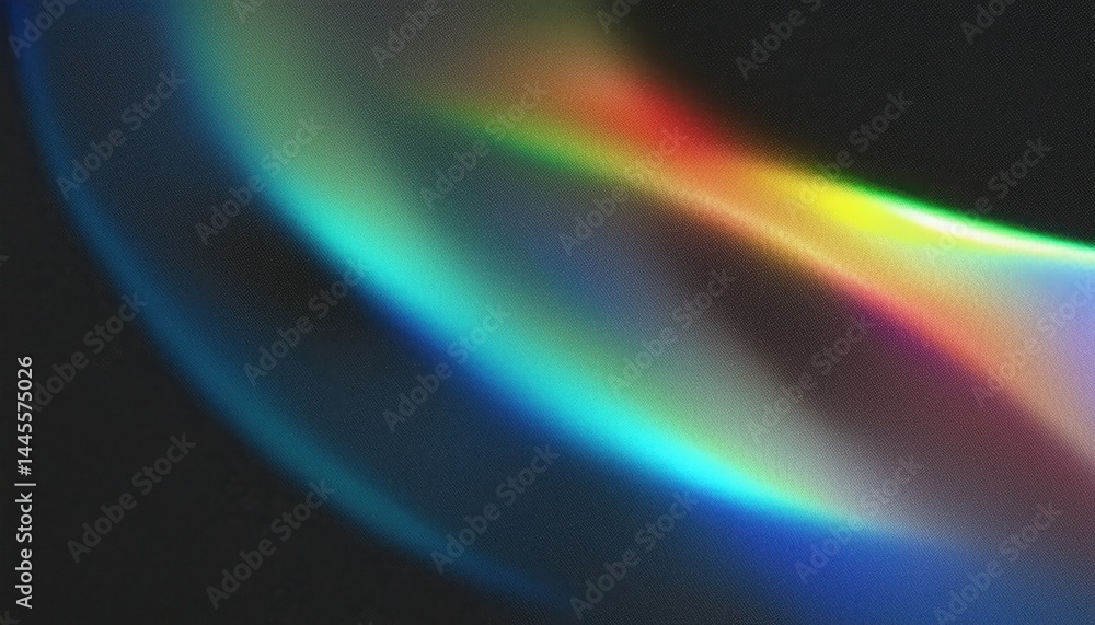 Poster vibrant rainbow light wave on dark background for digital art, web design, abstract branding, print 