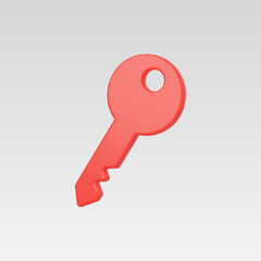 3d Realistic Key icon vector illustration