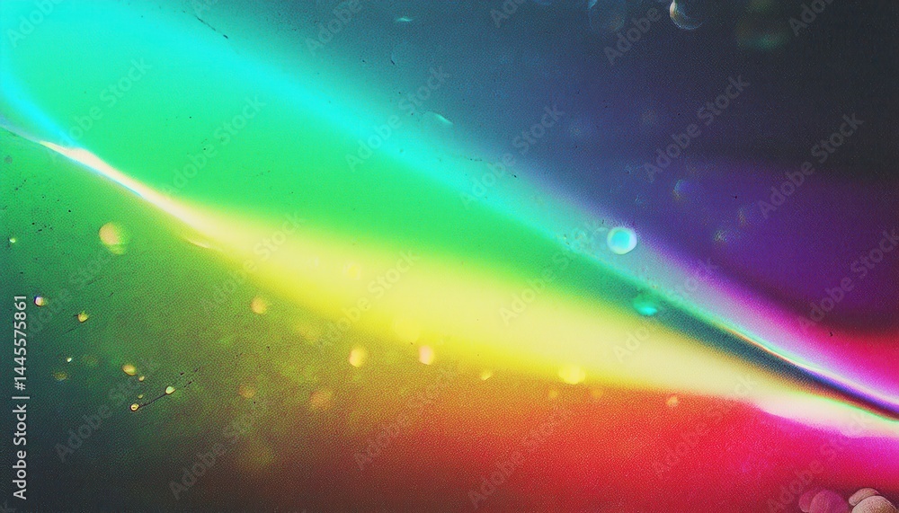 Aufkleber vivid rainbow light spectrum on dark background with lens flare texture for digital art, web design,