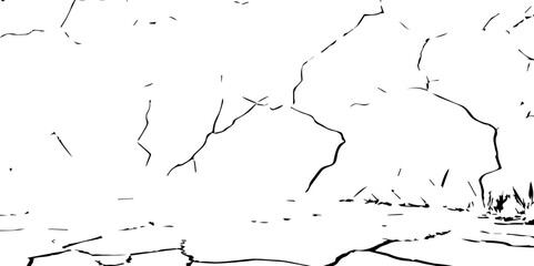 Cracks on the concrete wall. For designers to apply texture cracks to objects.Cracks isolated on white background. Texture for overlay. Wall Background. 
