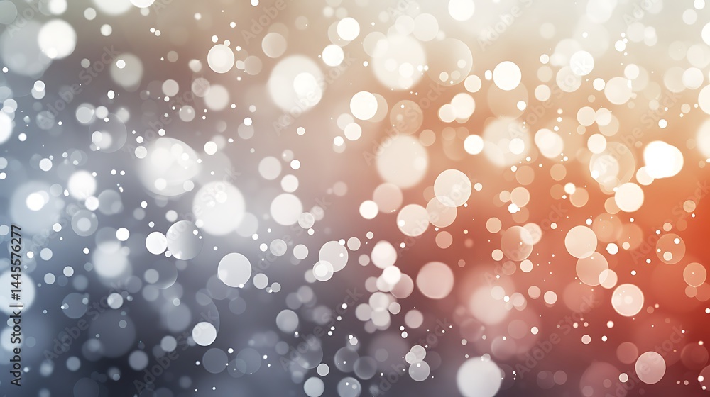 Poster abstract background featuring scattered, defocused bokeh lights in white and warm orange/red tones a