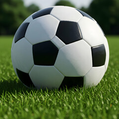 Naklejka premium Soccer Ball on Grass: High-Resolution Image for Websites and Designs