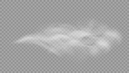 Airy water spray.Mist.Sprayer fog isolated on black transparent background. Airy spray and water hazy mist clean illustration.Vector illustration for your design, advertising, brochures and rest	