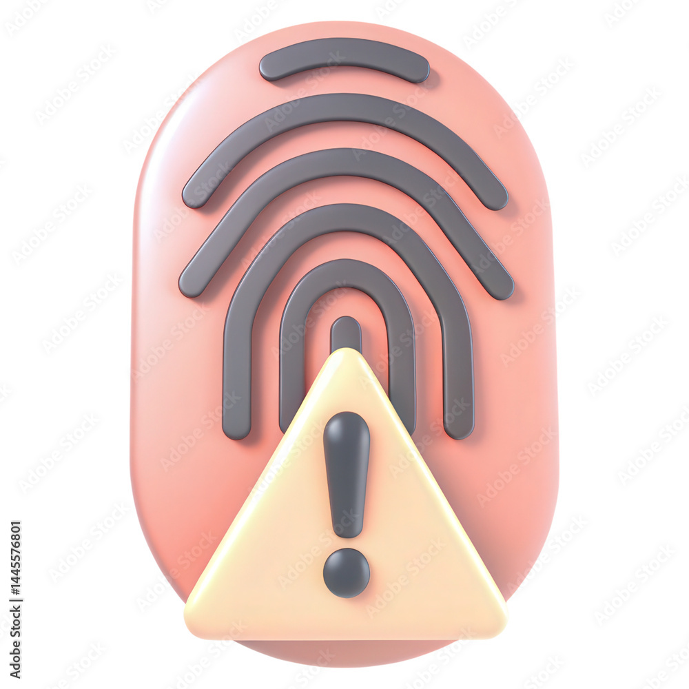 Poster a fingerprint scanner obstructed by identity fraud concerns.