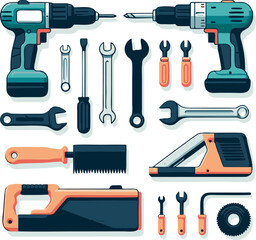 Handyman Tools Collection: Flat Design Icons