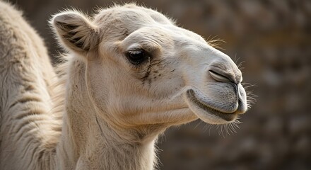Fototapeta premium Camel Portrait Profile View, Animal in Natural Habitat