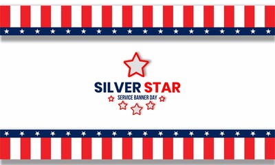 Silver Star Service Banner Day. Silver Star flag. Great for posters, banners, social media and more