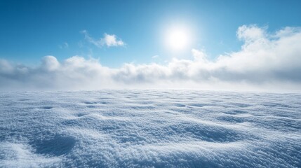 Obraz premium Bright Winter Landscape with a Sunny Blue Sky