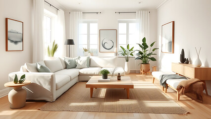modern living room with fireplace