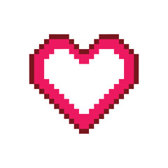 Obraz premium Pixel Art Heart A Retro and Romantic 8-Bit Symbol