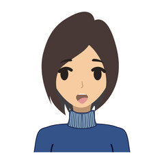 a young woman with her expression vector image
