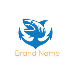 This abstract anchor shirk logo design features a vector illustration of a bird silhouette, a modern icon suitable for a business or company sign