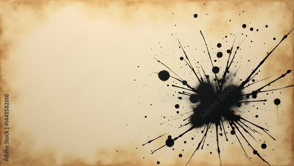 Poster ink splatter design on textured background for creative projects