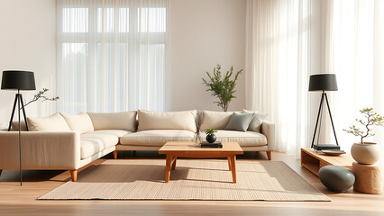 modern living room with sofa