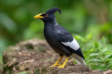Jambul Bird Standing on Stone