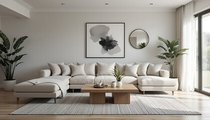 modern living room with sofa