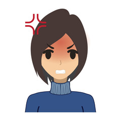 a young woman with her expression vector image
