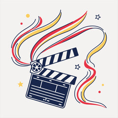 Colorful Creative Media Camera Illustration &ndash; Artistic Film and Video Concept.