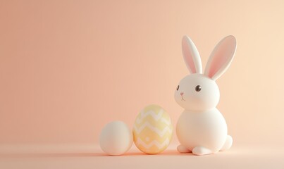 Obraz premium Minimal Easter sale banner template with soft gradient background. AI generated illustration.