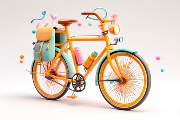 Fototapeta premium Colorful Bicycle with Playful Elements and Unique layout