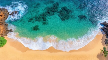 Tropical beach paradise with turquoise water