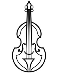 Fototapeta premium line art violin logo.