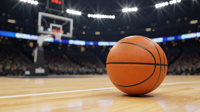 Basketball game on outdoor court, players dribbling and shooting. Suitable for sports websites, basketball team promotions, sports magazines. - Powered by Adobe