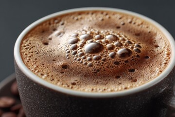 Coffee Drink in Mug with Bubbles